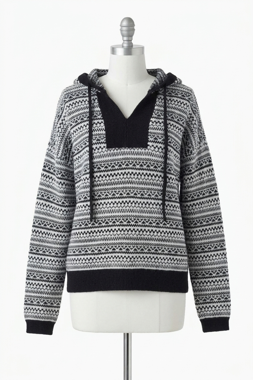 NEW TRIBAL long sleeve hoodie sweater in black